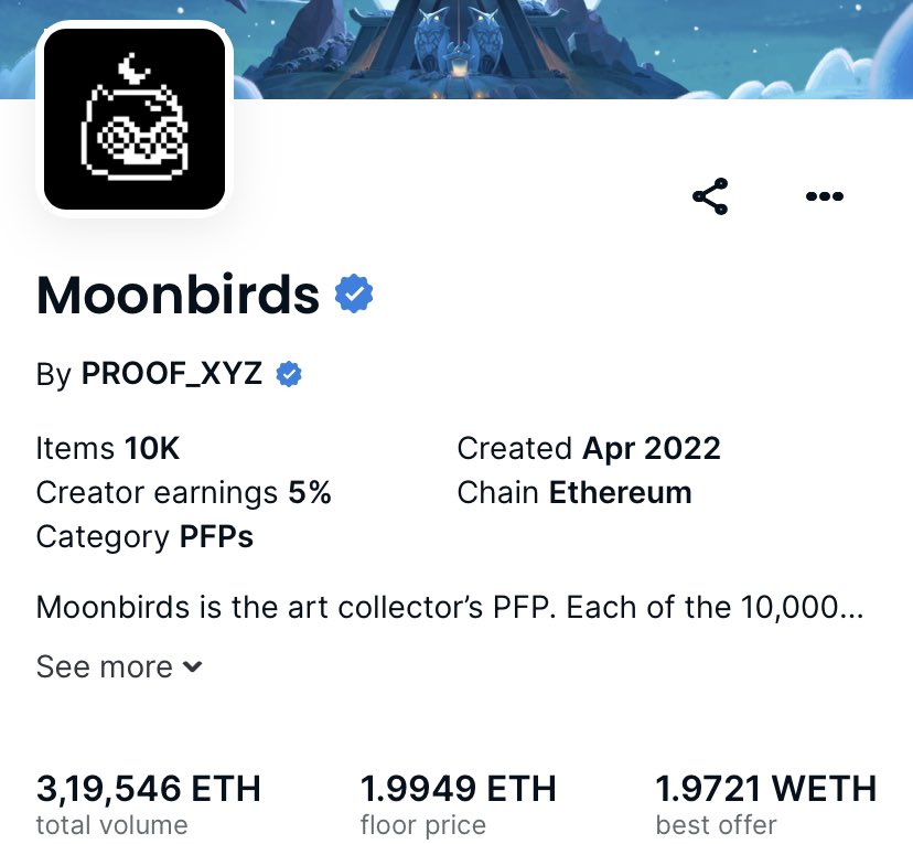 Moonbirds is down 97% from its all-time high ($118,500 → $3,630)

What would you here buy or sell ?