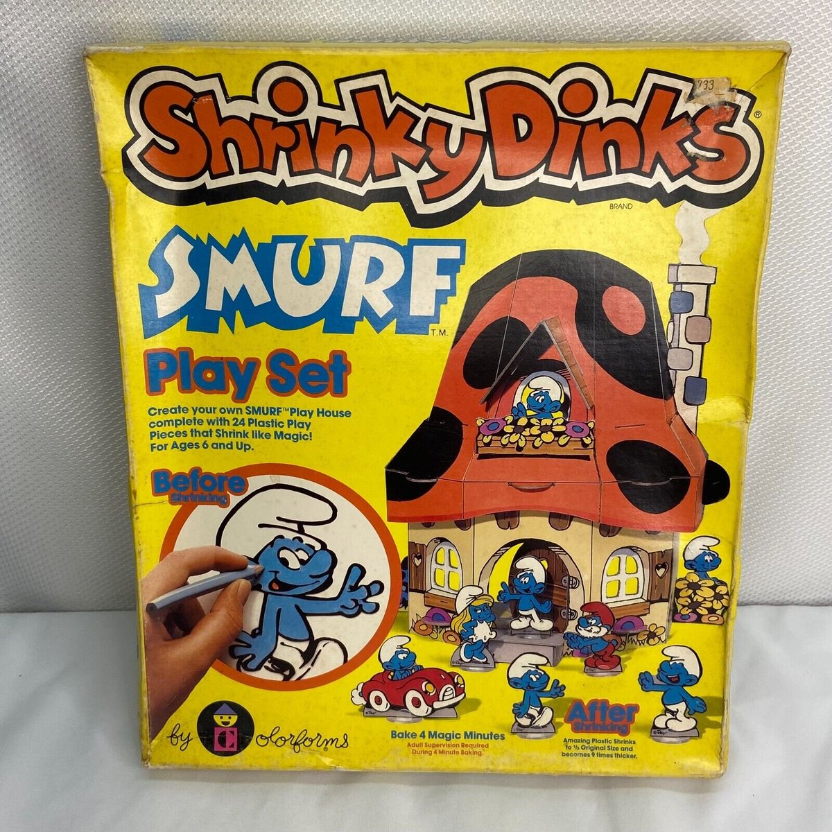 silverbox's tweet image. Shrinky Dinks are an activity kit consisting of sheets of polystyrene, which can be cut with standard household scissors &amp;amp; painted. When heated, the cut shapes become about 9 times thicker while their horizontal and vertical dimensions reduce to about one-third the original size.