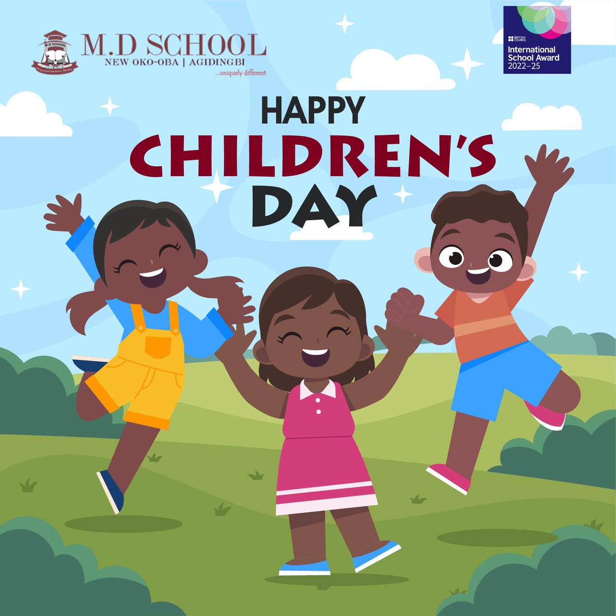 mdschoollagos's tweet photo. "Our children, our heroes! 🌟 On this Children's Day, let's celebrate the incredible spirit and boundless potential of our little champions.

They inspire us every day with their innocence, curiosity, and joy.  #ChildrensDay2023 #OurLittleHeroes #MDSchool https://t.co/yhXBO5WkPa