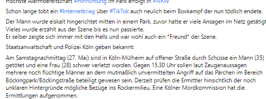 kesselblaulicht's tweet image. Sie machten sich Ansagen beim #Boxkampf und immer wieder über TikTok und nun ist er getötet #NRW #Rockerkrieg #Hellsangels