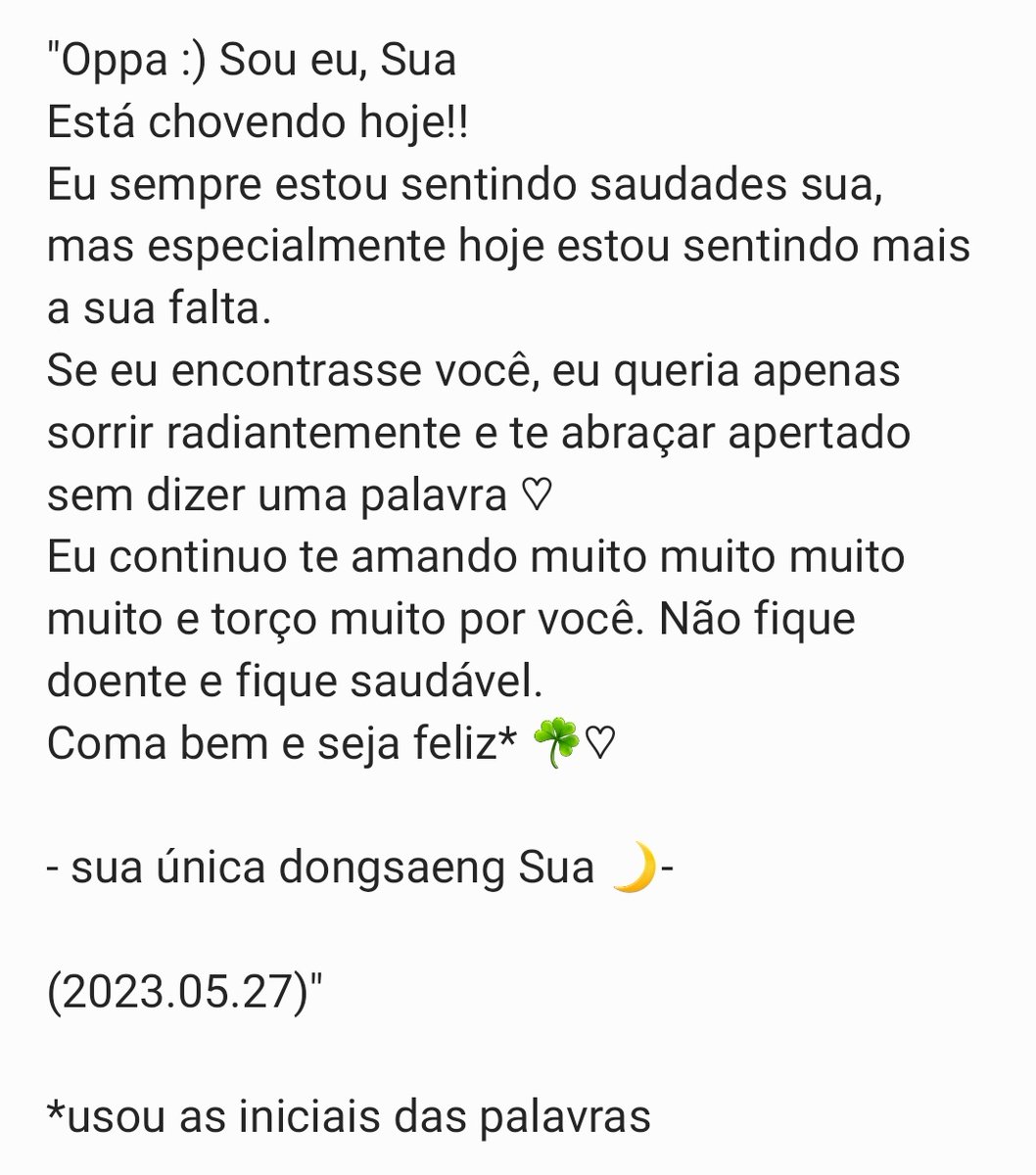 HourlyASTROBR's tweet image. [20230527]

Carta da MOONSUA (Billlie) ao Bin deixada no memorial 💜🌙

Cr. KR&amp;gt;EN sunnylovelife