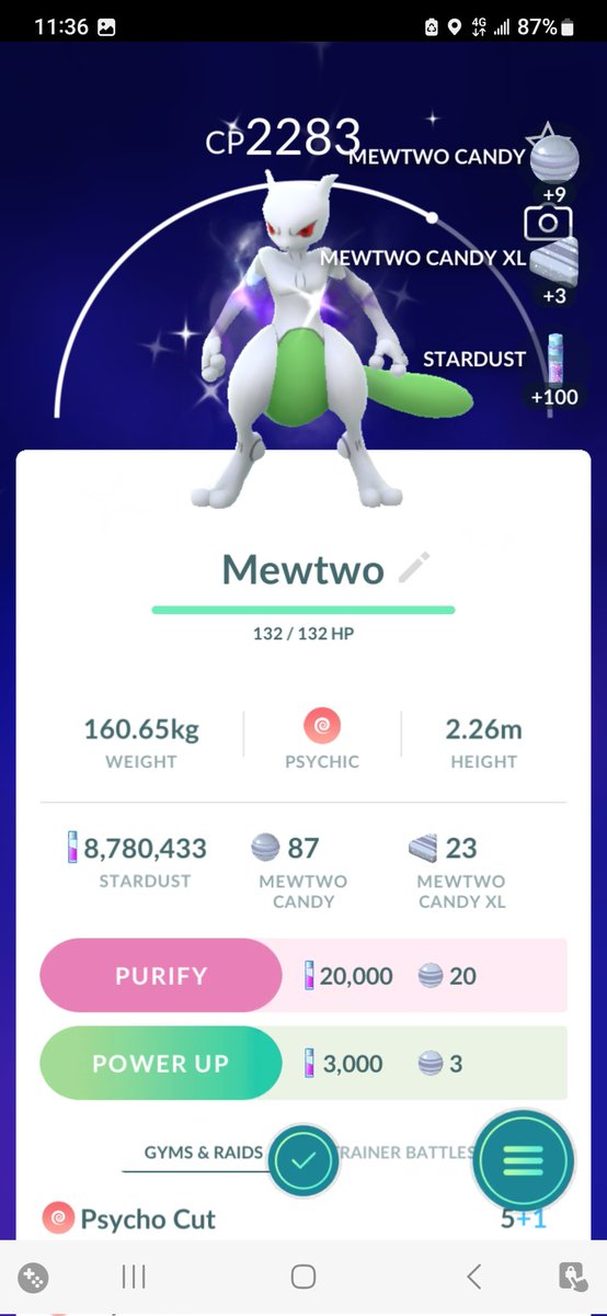 EdwinPeng88's tweet image. Second #Mewtwo #ShadowRaid got the shony!!