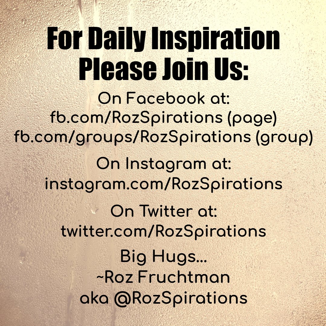 RozSpirations's tweet photo. PLEASE SHARE @RozSpirations

Let's Make Our World... Kinder &amp; Gentler!
  
Facebook https://t.co/4bR0t8iQNn (page) https://t.co/sQbofAn9bb… (group)

Twitter https://t.co/uJFp73gWwD

Instagram https://t.co/YLQHxdVpVP

Big Hugs ~Roz Fruchtman aka @RozSpirations https://t.co/HwXJD5Ei3e