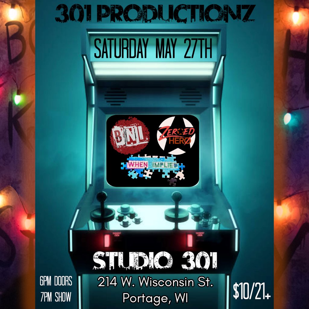 Peoples of Portage!  Prepare for a pulse-pounding prime-time performance at Studio 301 with When Implied, Batteries Not Included, &amp; <a href="/SamtarOfficial/">Samtar</a> tonight!  We're plugged in, powered up, &amp; pumped as hell to PARTY!  

Let's GOOOOOOO!

facebook.com/events/s/studi…