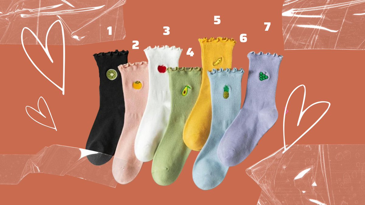 Which of these fun socks would you most likely wear? 🌈

Comment down below the number!✌️

#harajukustyle #cutefashion