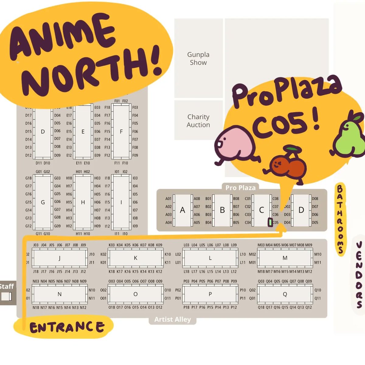 HEY ITS TIME FOR #AnimeNorth2023 🌟🌟✨  come visit this weekend and see all the new goods I'm super excited to share!! 👀🍑✨  (zoom in on those mousepads)