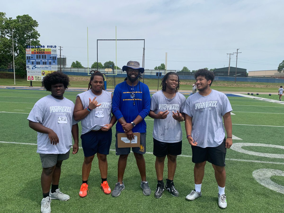 Trimble Tech Defensive Lineman at Southeastern Oklahoma State football camp!!!!