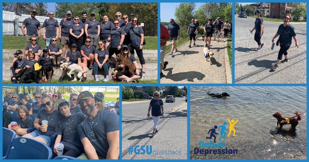 GSU staff, family, and pets had a fantastic time today at the 10th annual #DefeatDepression walk in #Sudbury. We raised $5,292.45! We are proud to be a part an event that raised well over the $50,000 target. Proceeds will benefit <a href="/nisanorthern/">NISA</a> and <a href="/MoodDisordersCa/">MoodDisorders Canada</a> #GSUgivesback