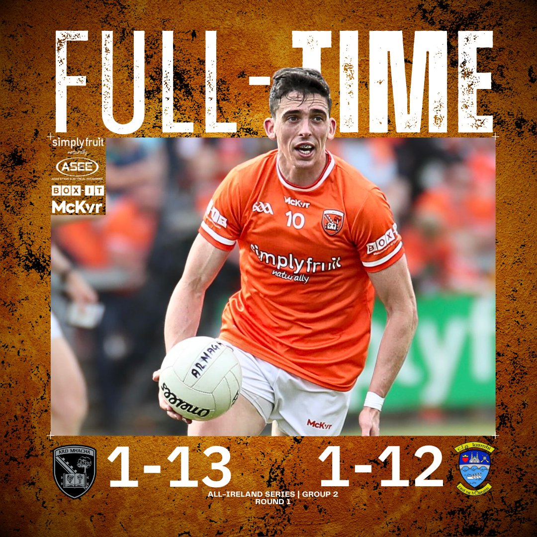 Armagh_GAA's tweet photo. All Ireland Series | Group 2 | Round 1
Full-Time:

#ArdMhachaAbú #BringTheOrange https://t.co/tlK9wQfpTm