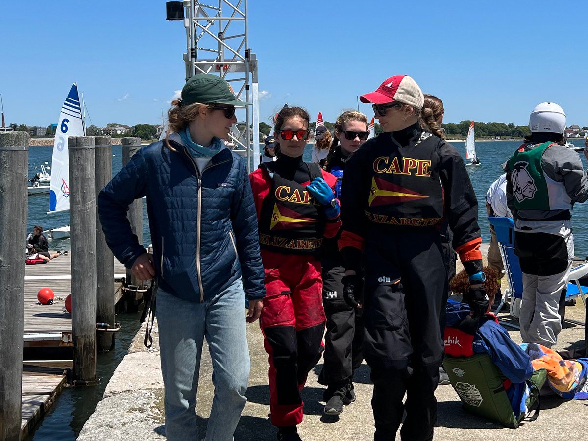 SailingCape's tweet photo. Qualifiers to move on to the NESSA Girls' Championship going on now in MA. CEHS and Portland HS from SailMaine. CEHS currently in 6th overall, PHS in 8th, with top 9 moving on to finals tomorrow. 
@Sail_Maine @ceathletics  #hssailing https://t.co/7GAj21WUA7
