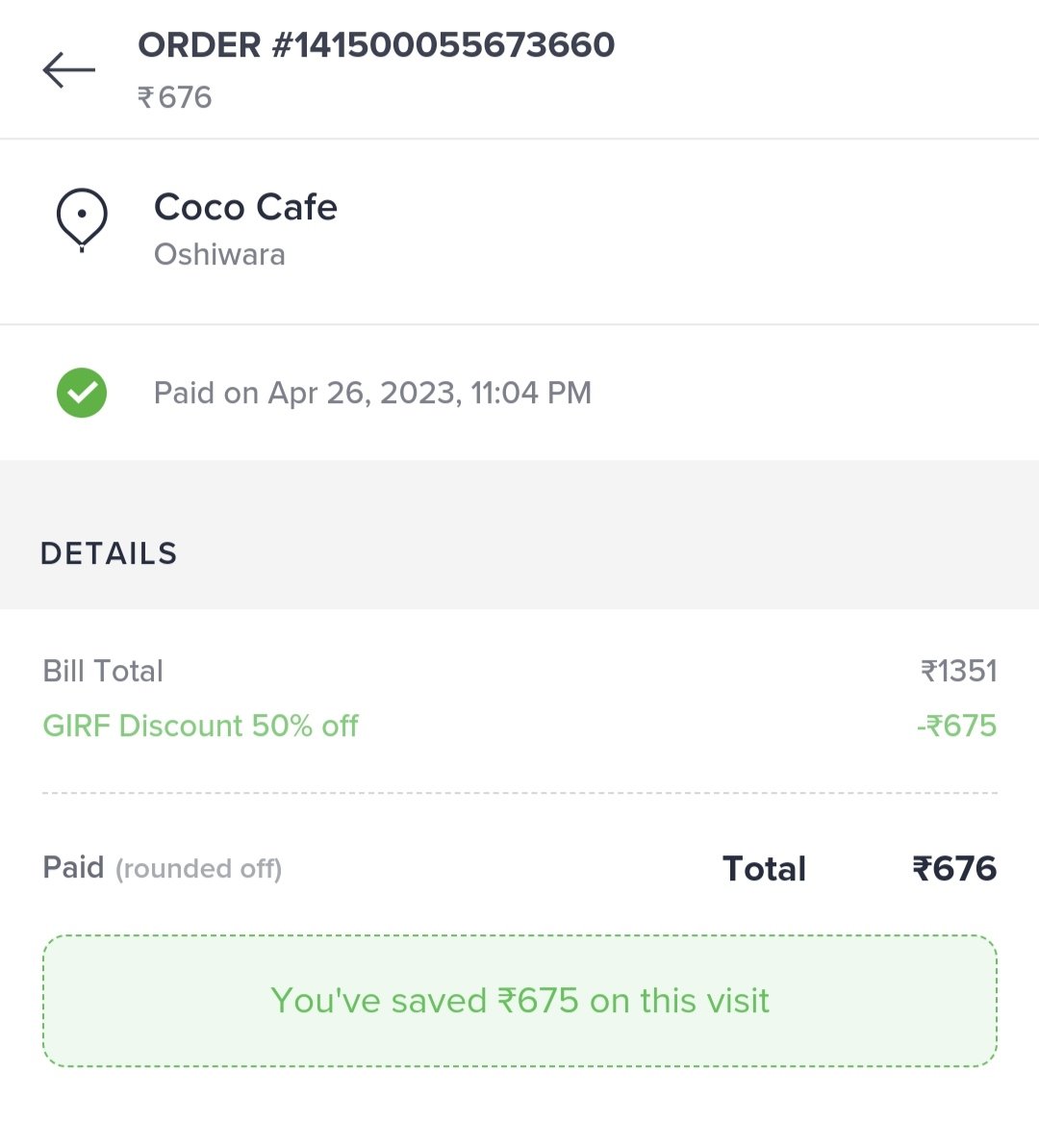 aroraasagar's tweet photo. @swiggydineout 

#BillWaapsi https://t.co/bJILmvnFDw