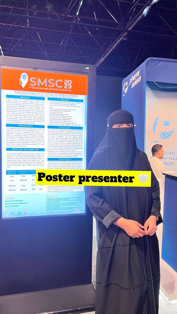 _Emm9's tweet photo. تشرفت بالمشاركة في المؤتمر السعودي الأول للتصلب العصبي المتعدد، ويسعدني فوز بحثنا بالمركز الثاني في منافسة الملصقات البحثية  🙏🏼❤️❤️ شكرًا لكل القائمين والمنظمين لهذا المؤتمر الرائع✨✨ @SMSCsa https://t.co/pA8hg0GVEL