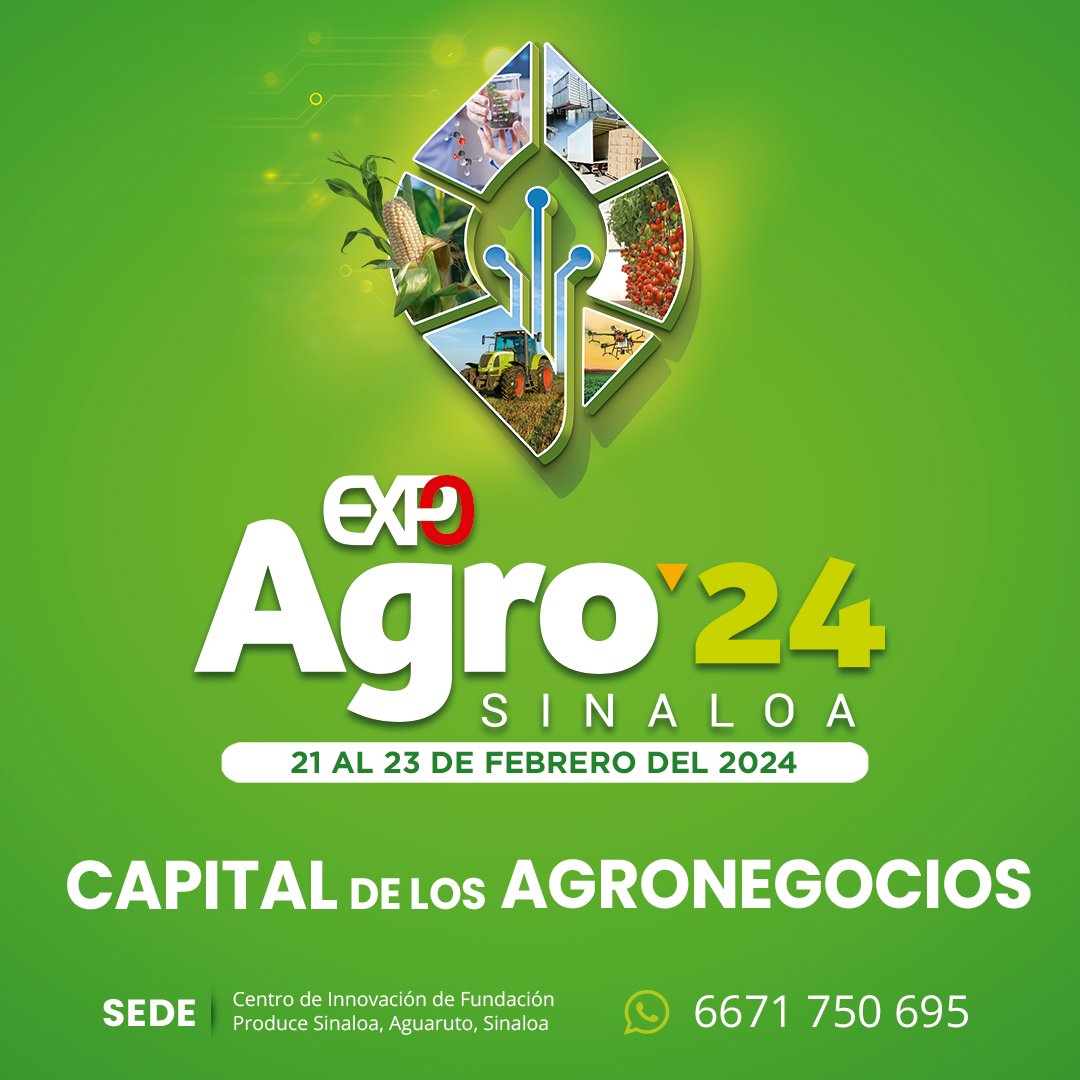 ᴛᴇ ᴄᴏᴍᴘᴀʀᴛɪᴍᴏꜱ ʟᴀ ꜰᴇᴄʜᴀ ᴏꜰɪᴄɪᴀʟ ᴅᴇ 𝗘𝘅𝗽𝗼 𝗔𝗴𝗿𝗼 𝗦𝗶𝗻𝗮𝗹𝗼𝗮.
❇️ᴅᴇʟ 21 ᴀʟ 23 ᴅᴇ ꜰᴇʙʀᴇʀᴏ ᴅᴇ 2024
𝙇𝙖 𝘾𝙖𝙥𝙞𝙩𝙖𝙡 𝙙𝙚 𝙡𝙤𝙨 𝘼𝙜𝙧𝙤𝙣𝙚𝙜𝙤𝙘𝙞𝙤𝙨
¿ᴛᴇ ɪɴᴛᴇʀᴇꜱᴀ ꜱᴇʀ ᴇxᴘᴏꜱɪᴛᴏʀ?📲𝟲𝟲𝟳𝟭𝟳𝟱𝟬𝟲𝟵𝟱
#ExpoAgroSinaloa #Agro