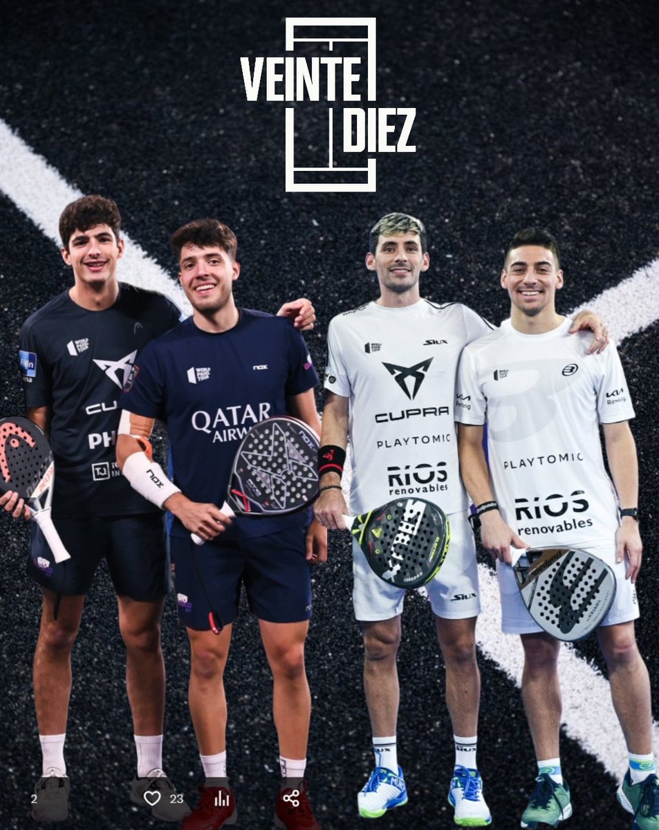 TENDREMOS CLÁSICO 2023

8va vez de Tapia-Coello vs Stupa-Di Nenno

🇶🇦Doha
Semi
7-5 / 3-6 / 2-6

🇦🇷La Rioja
Semi
6-4 / 6-3

🇨🇱Santiago
Semi
6-4 / 6-3

🇵🇾Asunción
Final
6-1 / 6-2

🇪🇸Granada
Final
6-4 / 7-5

🇧🇪Bruselas
Final
7-6 / 3-6 / 6-3

🇪🇸Vigo
Semi
6-4 / 6-4

🇦🇹Viena
Final
????