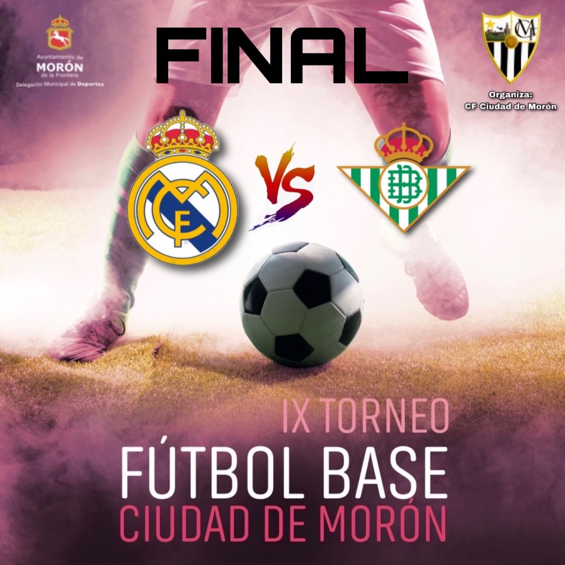 ℹ️TORNEO-FASE FINAL

🏆 FINAL:

✔️Campo 1: <a href="/realmadrid/">Real Madrid C.F.</a> - <a href="/RealBetis/">Real Betis Balompié 🌴💚</a> 

<a href="/AbelSegoviaVega/">Abel Segovia Vega</a>
<a href="/cfciudaddemoron/">Club de Fútbol Ciudad de Morón</a> 

#IXTorneoFBCiudadDeMorón