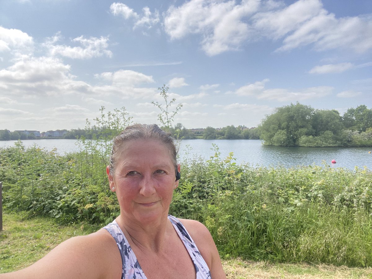 Today I’m absurdly pleased with myself for completing my first park run at nearly 57 years old-not sure I enjoyed it, it wasn’t fast, it wasn’t pretty-but I finished!  Thank u to  @mallingparkrun volunteers for g8 organization. Now let me get back in the water 😀#swimmernotrunner