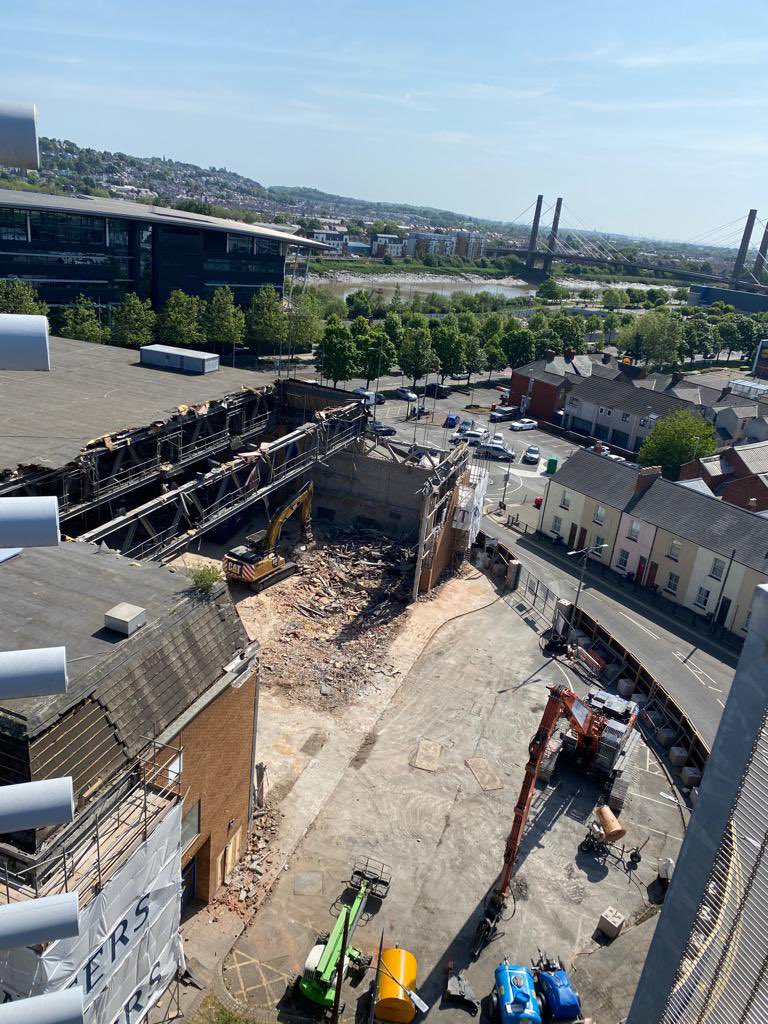 Good progress this week on our #demolition project in #Newport. Opened in 1985, the #NewportCentre has hosted many #concerts and #exhibitions over the years including #statusquo #motorhead #defleppard and #terencetrentdarby as well as the #WelshOpenSnooker