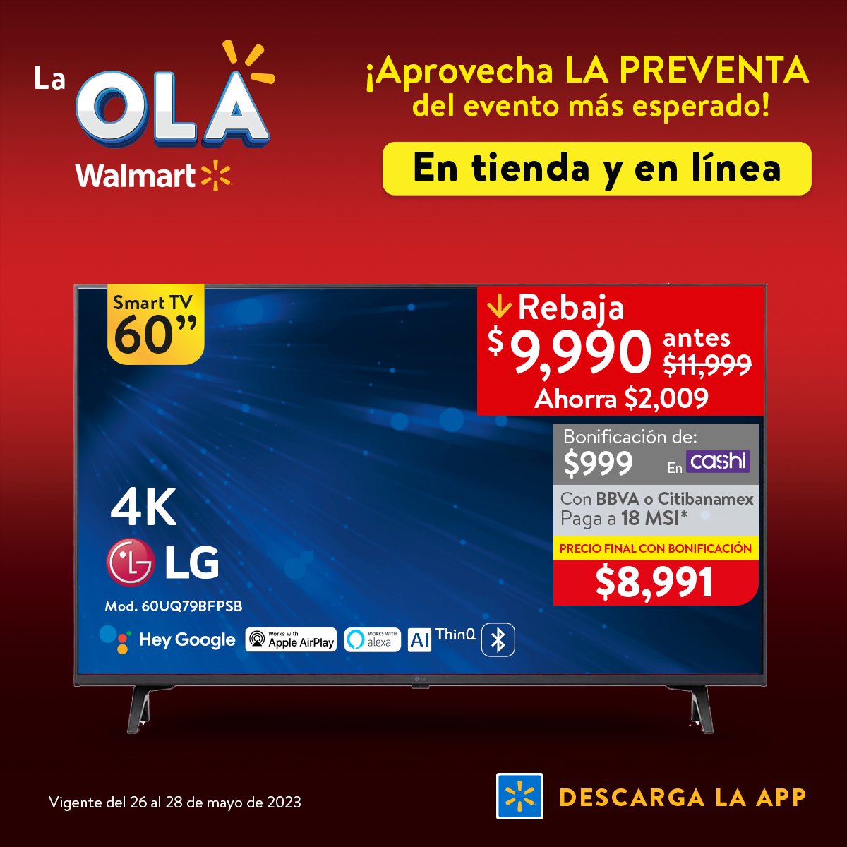 WalmartMexico's tweet photo. La #PreventaWalmart te trae precios inigualables. 👉 ¡Compruébalo en tienda o en línea y estrena la pantalla que quieres!😍 https://t.co/Nsns5rQSj5 https://t.co/DfopCglMqp