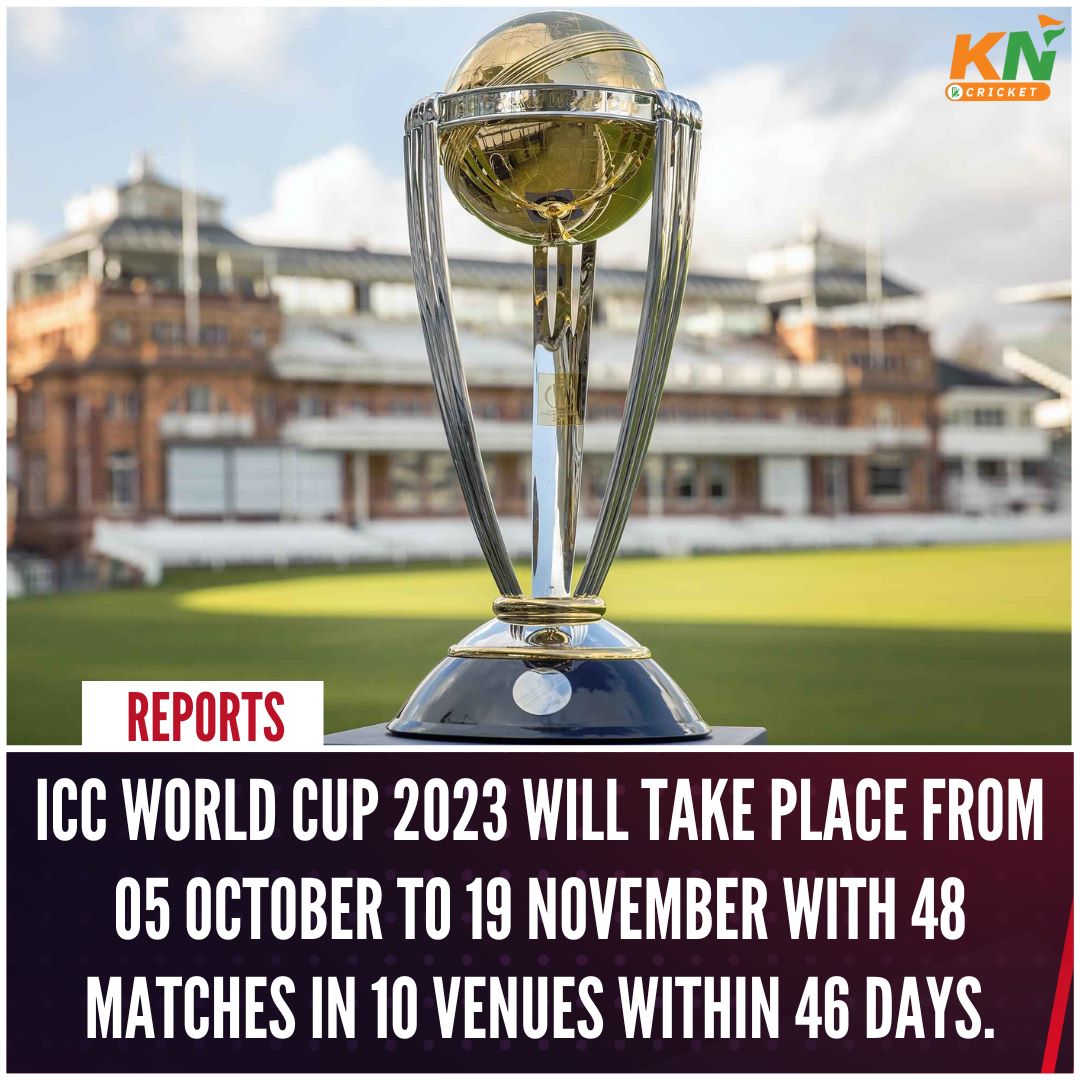 According to reports, ICC World Cup 2023 will take place from 05 October to 19 November with 48 matches in 10 venues within 46 days. 

#ICC #ICCWorldcup #IndianCricketTeam #BCCI #ODIworldcup2023