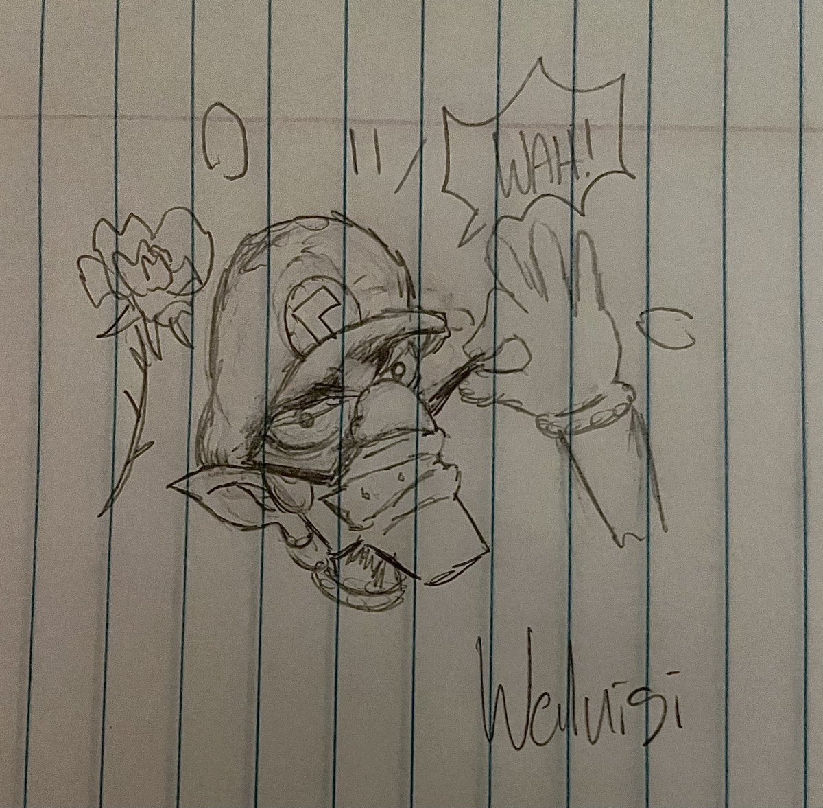 first drawing since idk when is… 

the man himself waluigi!