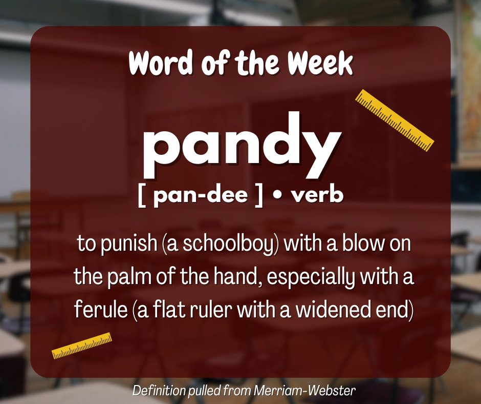 CuriousCurlsPub's tweet image. Have you ever been pandied?

#Pandy #Ruler #TheOldDays #TheGoodOlDays #Vocabulary #WordOfTheWeek #Matilda #ProblemChild #Annie #EverybodyHatesChris