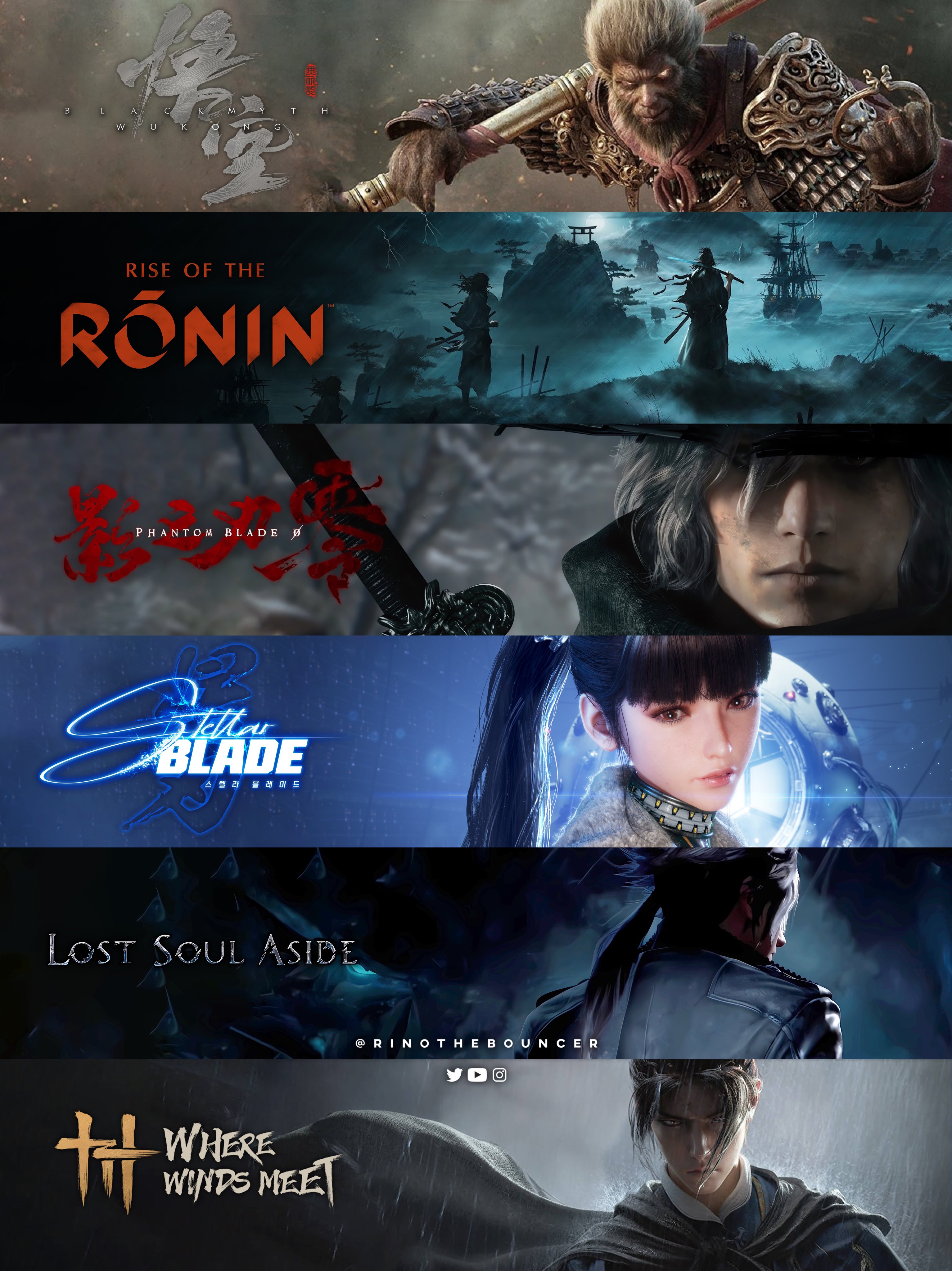 Rino on X: Promising games from Asian studios 🚀 ✓Black Myth Wukong:  Summer 2024 ✓Rise of the Ronin: 2024 ✓Phantom Blade 0: TBC ✓Stellar Blade:  2023 ✓Lost Soul Aside: Q2 2024 ✓Where