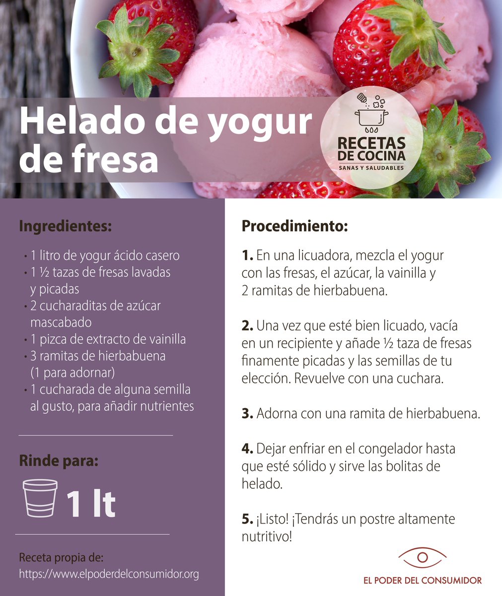 elpoderdelc's tweet photo. 🍨 El helado es un postre delicioso y saludable si se prepara con fruta natural.

Te recomendamos probar el helado de yogur de fresa🍓

⚡️El valor nutricional de la fruta es muy alto, y resalta su contenido de antioxidantes y minerales. 

https://t.co/NpOKbfiWTb https://t.co/4FDyuzgWiX