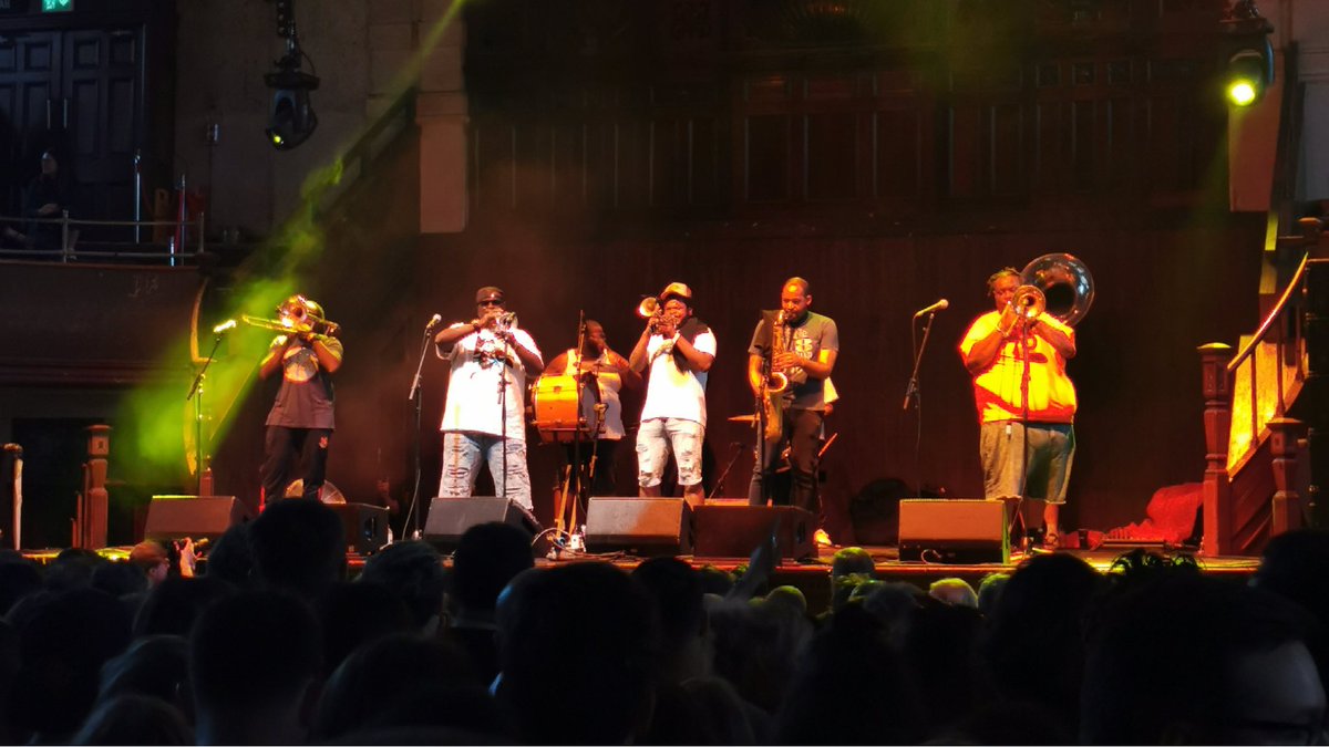 gicocker's tweet photo. @Hot8BrassBand absolutely smashed it"- what a great tonight!! 🎷🎺 https://t.co/LFSOs9zijq