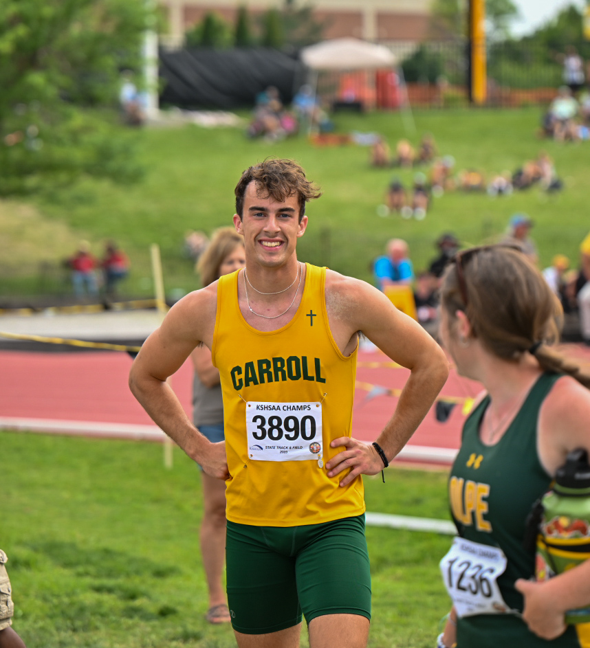 Bishop Carroll's Luke Holthusen wins the 300m hurdles in 5A with a time of 39.42

🔥📸 <a href="/PhotoRainey/">David Rainey</a>