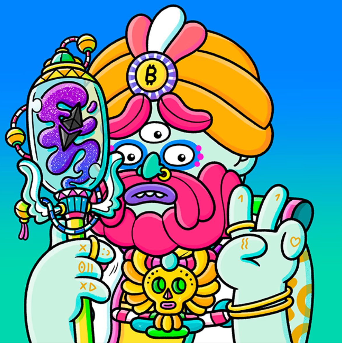 A new piece of <a href="/Shamanzs/">Shamanzs 🔮</a> added in my collection 🔮, those three eyes confirm that I made the right choice! 👁️
👀 #shamagang ✌️