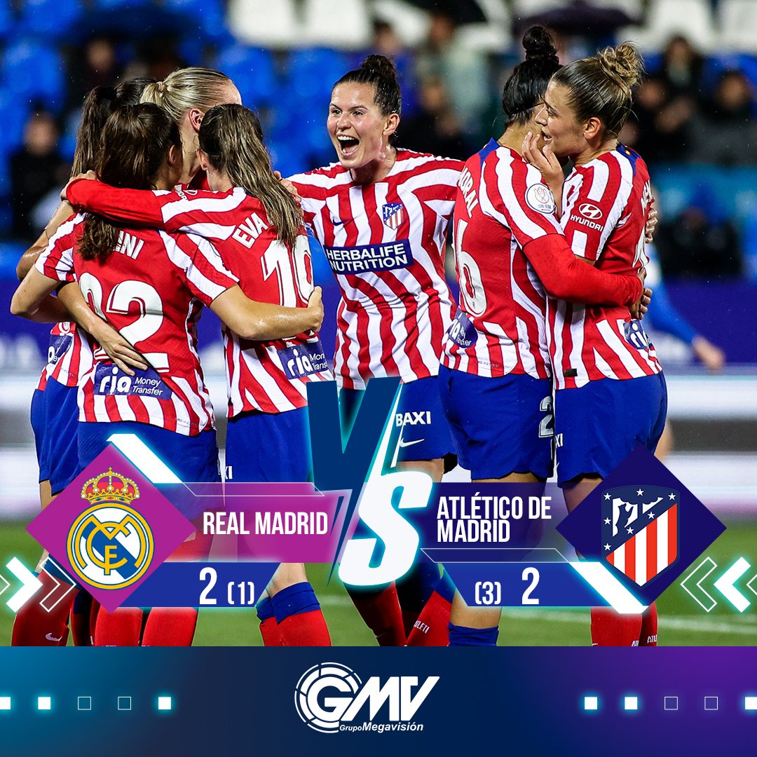 #CopaDeLaReina | ✨FINAAAAAAAL💥

💎ATLÉTICO DE MADRID VENCE EN PENALES AL REAL MADRID Y SON CAMPEONAS DE LA COPA DE LA REINA⚽

#RealMadrid 2- 2 #AtleticoDeMadrid

#GrupoMegavisión 
#RompiendoLaTradición 
<a href="/CurubitoTv/">El Curubito</a>