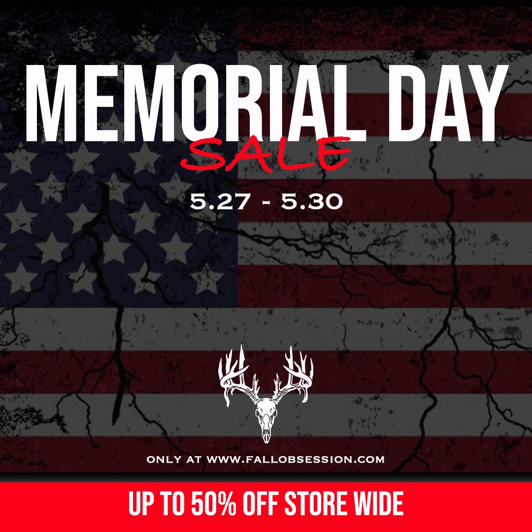 🇺🇸MEMORIAL DAY SALE🇺🇸

Now through 5.30.23 EVERYTHING is marked down, up to 50% off! Shop your favorite Fall Obsession gear and save big!

👉 fallobsession.com/store

#fallobsession #memorialday #memorialdayweekend #memorialdaysale #holidaysale #huntinggear #outdoorapparel