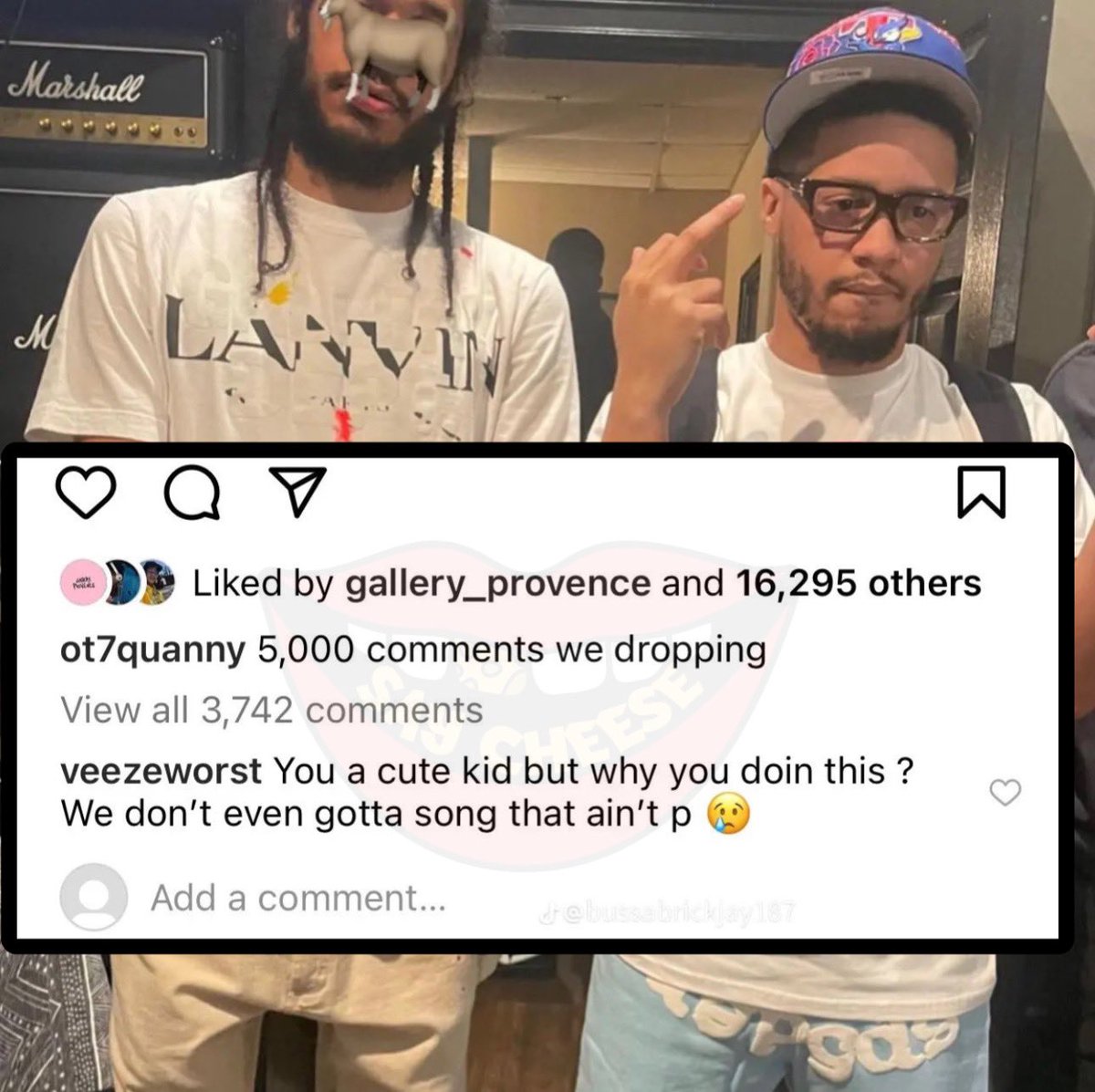 SaycheeseDGTL's tweet image. Philly rapper Quanny acted like him &amp;amp; Veeze had a song together… &amp;amp; Veeze wrote this in his comments 😢😫