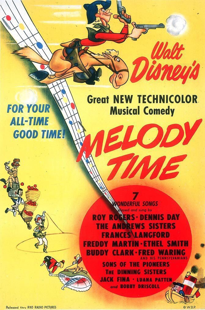 FilmNewsNos's tweet photo. 🎬MOVIE HISTORY: 75 years ago today, May 27, 1948, the movie 'Melody Time' opened in theaters!
#Disney #RoyRogers #DennisDay #TheAndrewsSisters #FredWaring #FreddyMartin #EthelSmith #FrancesLangford #BuddyClark #BobNolan #BobbyDriscoll #LuanaPatten @Disney https://t.co/VW6NMdkxAN