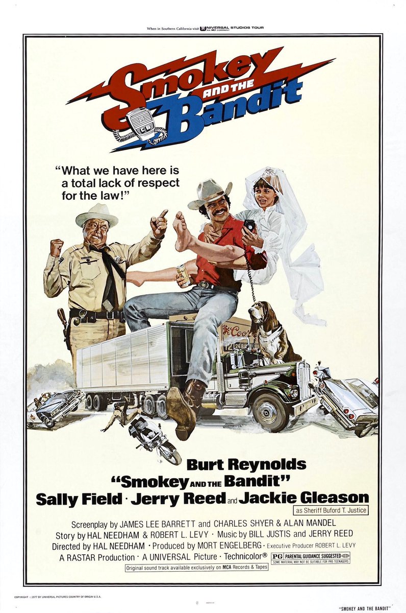 🎬MOVIE HISTORY: 46 years ago today, May 27, 1977, the movie 'Smokey and the Bandit' opened in theaters!

#BurtReynolds #SallyField #JerryReed #JackieGleason #MikeHenry #PatMcCormick #PaulWilliams #MaconMcCalman #HalNeedham