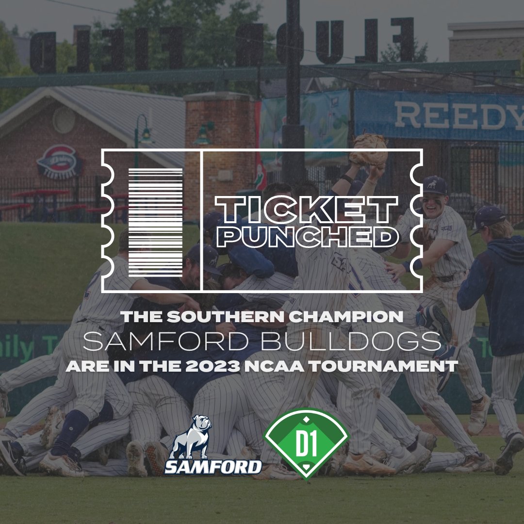 🎟️ 𝐓𝐈𝐂𝐊𝐄𝐓 𝐏𝐔𝐍𝐂𝐇𝐄𝐃 🎟️

For the second time in three seasons and the fourth time in program history, <a href="/SamfordBaseball/">Samford Baseball</a> is NCAA tournament bound! 

🔗 d1ba.se/3yVYRSn