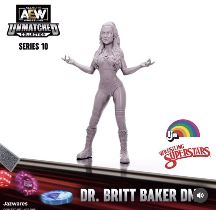 As we mentioned last September, Britt Baker is the next LJN Wrestling Superstars figure to be released as part of the Unmatched Series 10 lineup!

#ljn #aewljn #wrestlingsuperstars #aewunmatched #brittbaker