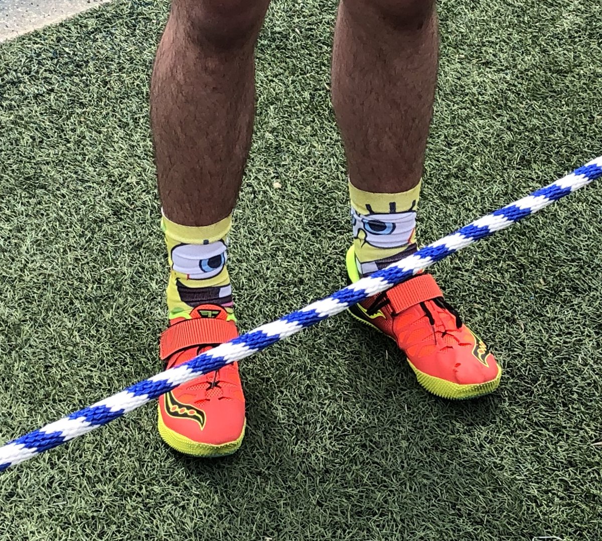 icetimecleve's tweet image. Metamora senior Drew Tucker is state champion in Class 2A high jump at 2.02 meters. And he did it wearing SpongeBob socks.