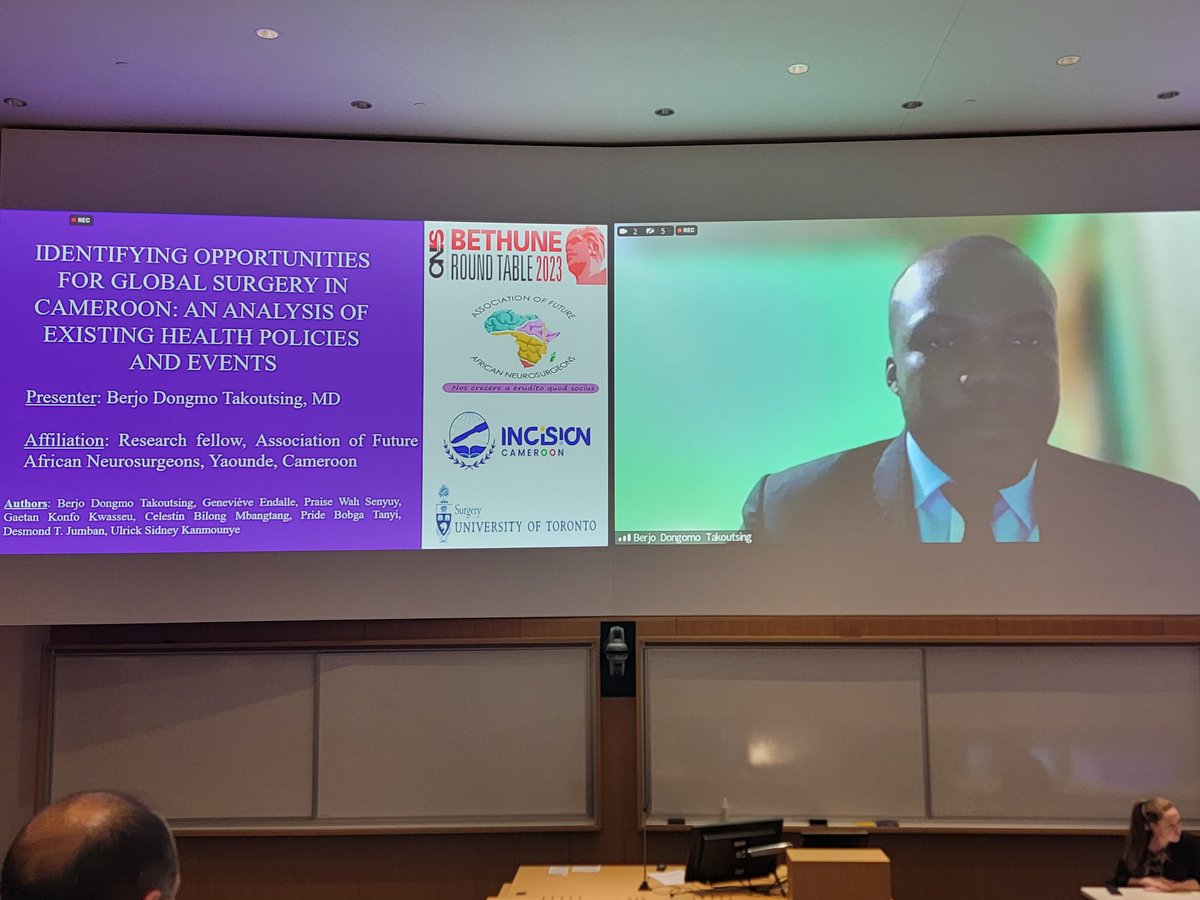 DVervoort94's tweet photo. What surgical health systems strengthening opportunities exist in Cameroon's existing health policies?
Great presentation by @BerjoDongmo–always impressed by the #GlobalSurgery and #FutureOfTheOR leadership by @IncisionCamer & trainees across 🇨🇲!
#BRT2023 https://t.co/6NkME395hF