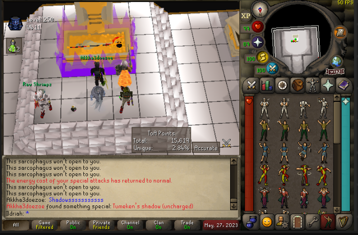 OSRS players will know👀
Had insane luck, 4 runs, 3 purples &amp; one top drop lmao