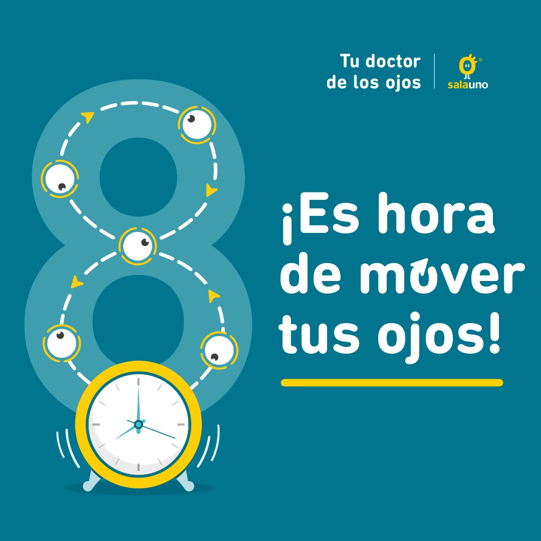 ¡Ejercita tus ojos! Traza una figura 8 con tus ojos lo más lejos que puedas durante 30 segundos y dale un descanso a tu vista 😌👌Terminamos la #SemanadelaMiopía con un ejercicio útil cuando pasas mucho tiempo frente a las pantallas.

#salauno #miopía #saludvisual