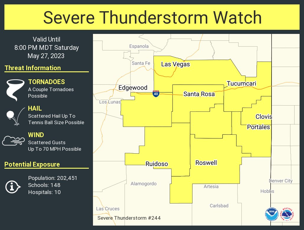 NWSAlbuquerque's tweet photo. A severe thunderstorm watch has been issued for parts of New Mexico until 8 PM MDT https://t.co/Xn9FI78cLe