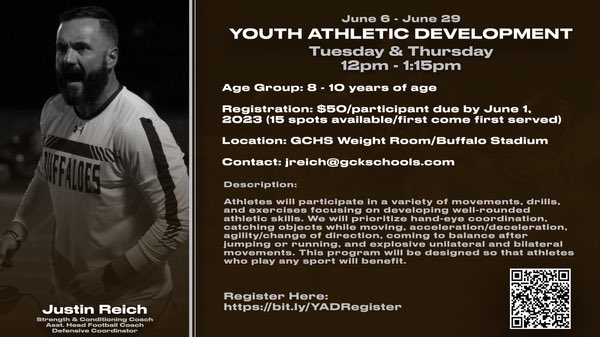 Great opportunity for youth in Garden City. Scan the QR code or follow the link to register.