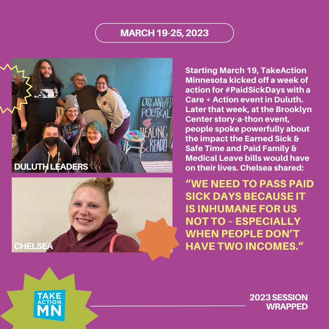 Minnesotans came together for a powerful #PaidSickDays week of action to demand our lawmakers put #PeopleOverProfits!