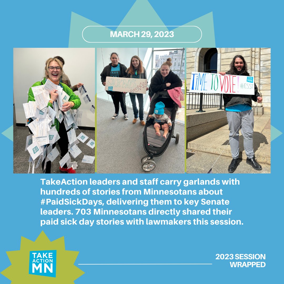 Our staff and leaders delivered HUNDREDS of postcards to our lawmakers urging them to pass #PaidSickDays across our state. #mnleg