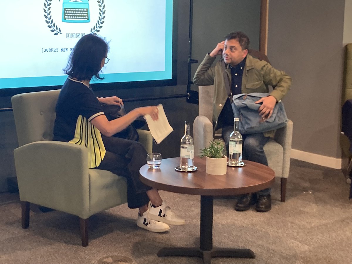 AliceFwrites's tweet photo. Suberb day @officialSNWFest. Wonderful conversations with Monica Ali, Neel Mukherjee, @MelissaAddey @Jane_the_pain @AuthorFarah @ElleryLloyd @AnnumSalman @louisemmitt @rhymes_roses and more. Thanks for hosting my first live reading too😀 https://t.co/dPHjpChpFh