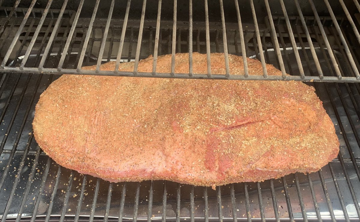 Here we go! #SmokedBrisket ✌🏼