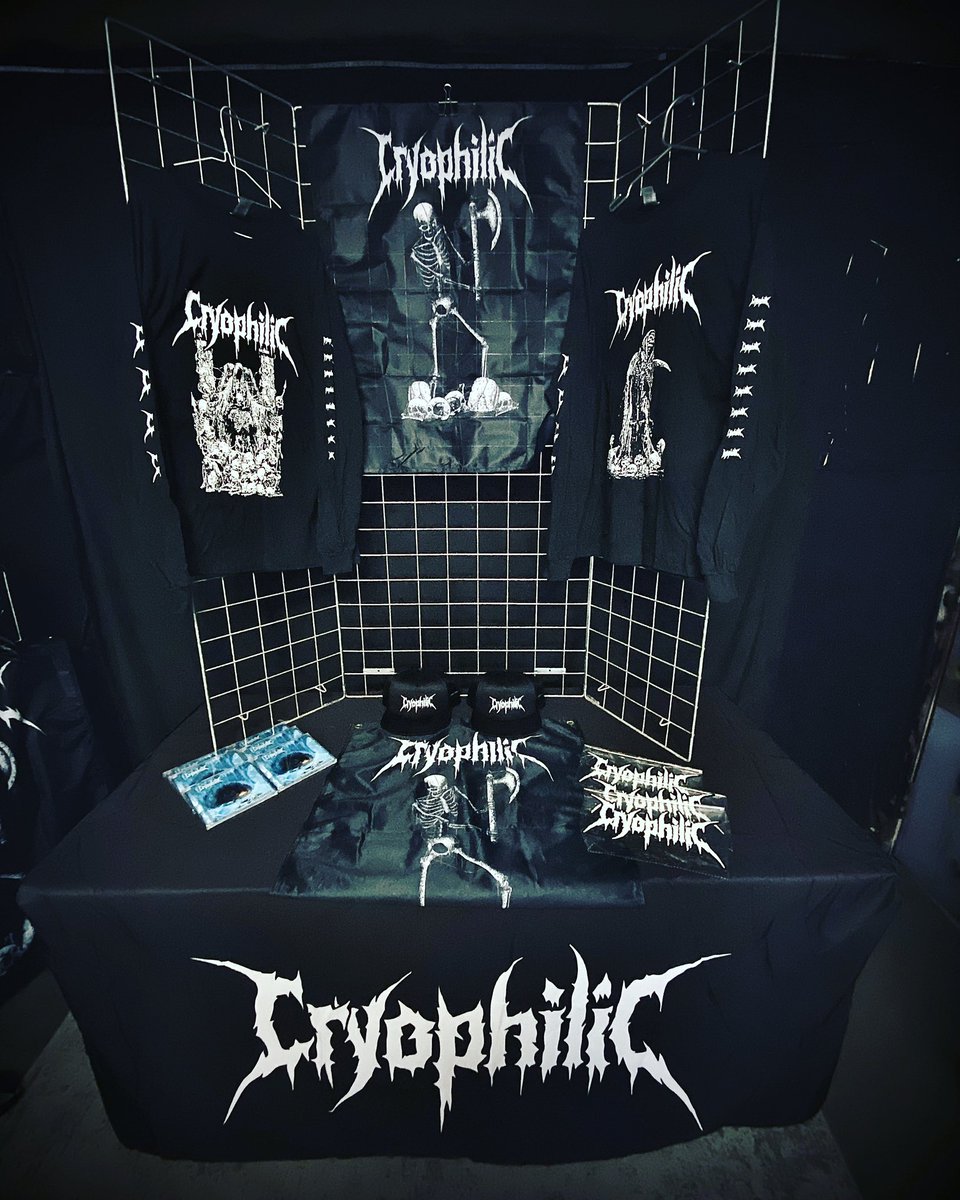 Full restock of merch! Ready for summer shows! #deathmetal #merch #cryophilic