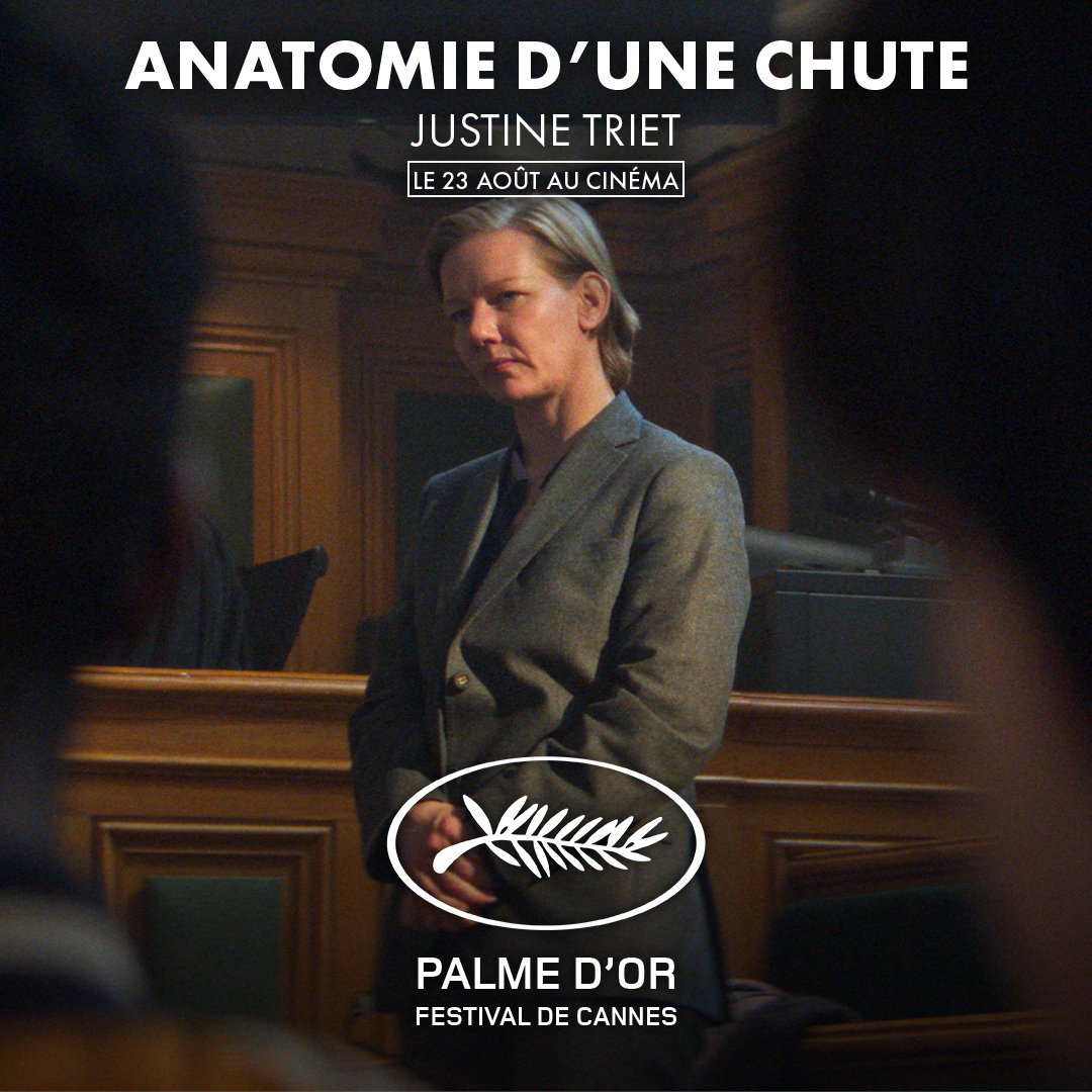 🏆 JOIE !

#AnatomieDuneChute de  #JustineTriet obtient la Palme d'Or au 76e @Festival_Cannes 👏🎊

Au cinéma le 23 août.

#PalmeDOr #FestivalDeCannes #Cannes2023 #CinemaFrancais #FilmFrancais @LesFilmsPelleas @LeCNC @ThePalmDog #PalmDog