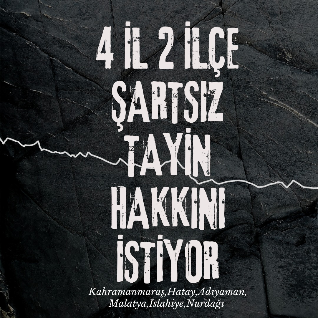 MebDepremeTayinHaktır
4 il ve 2 ilçede görevli depremzede öğretmenler olarak tayin hakkımız.‼️‼️‼️‼️‼️🙏⚠️
<a href="/VahitKirisci/">Prof.Dr.Vahit Kirişci</a>
<a href="/OmerOBDebgici/">ÖmerOruçBilalDebgici🇹🇷</a>
@avmevlutkurt1